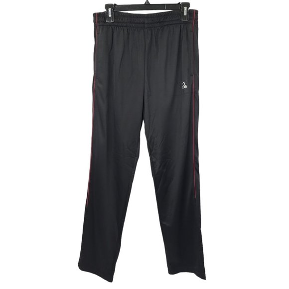 Tek Gear Training Pant Mens S Piped Tricot Drawstring Elastic Waist Black NEW - Picture 1 of 13